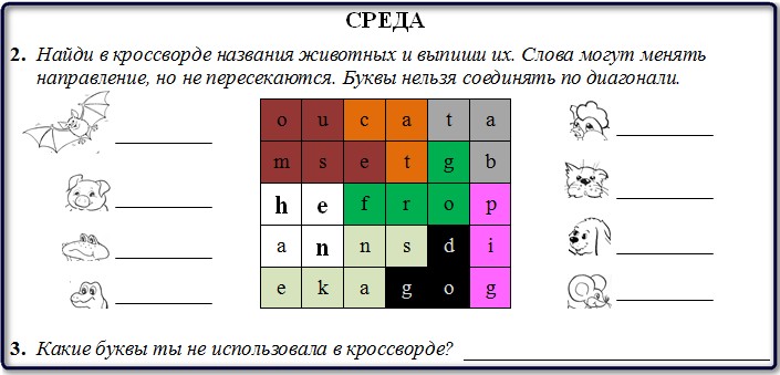 Домашнее задание с новыми словами на среду.
